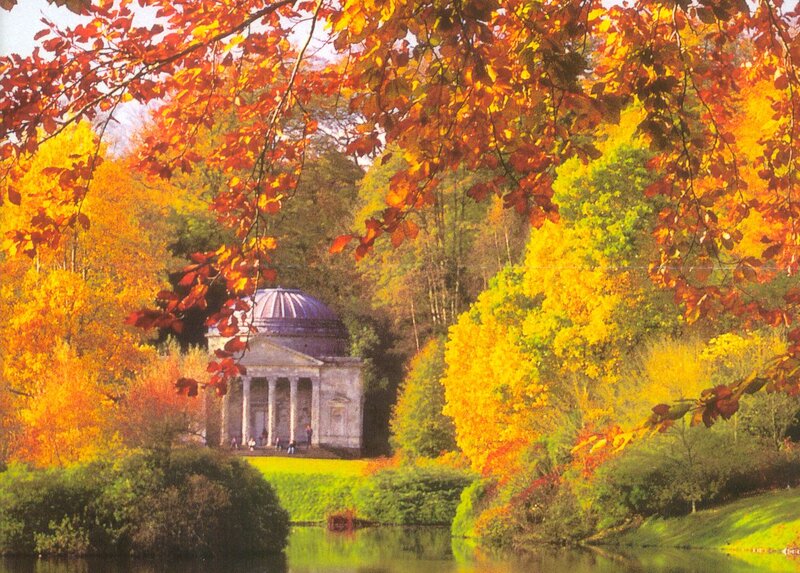Temple in Autumn Park