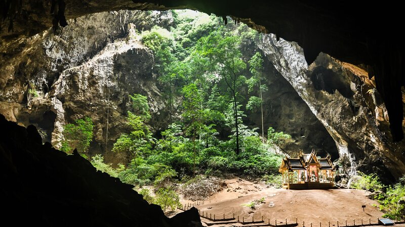 Temple in Cave Opening
