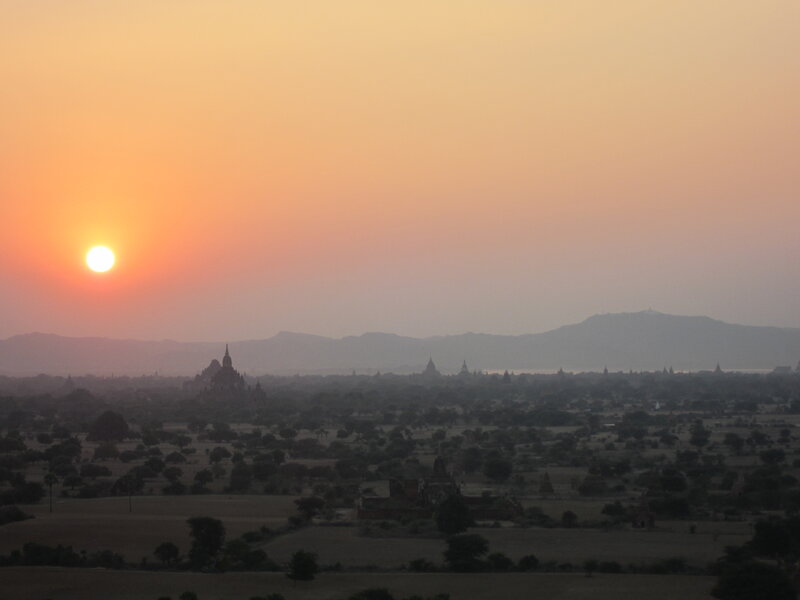 Temple Landscape at Sunset