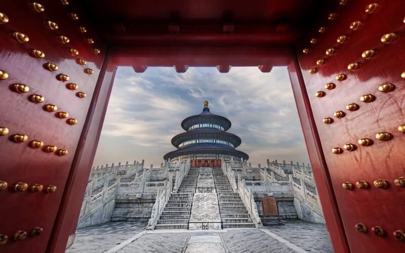 Temple of Heaven — Red, Serene, Sunset