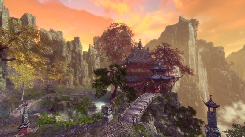 Temple on a Cliff — Orange