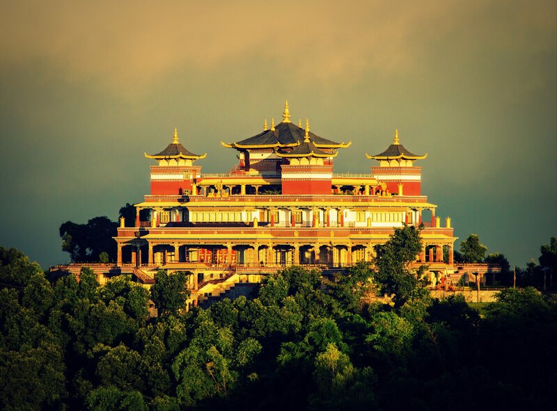 Temple on a Hill — Green, Dramatic