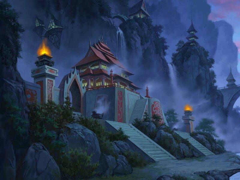 Temple on a Mountain — Blue