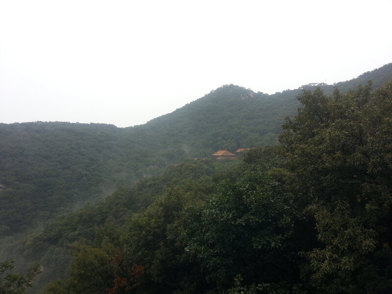Temple on a Mountain — Green, Misty