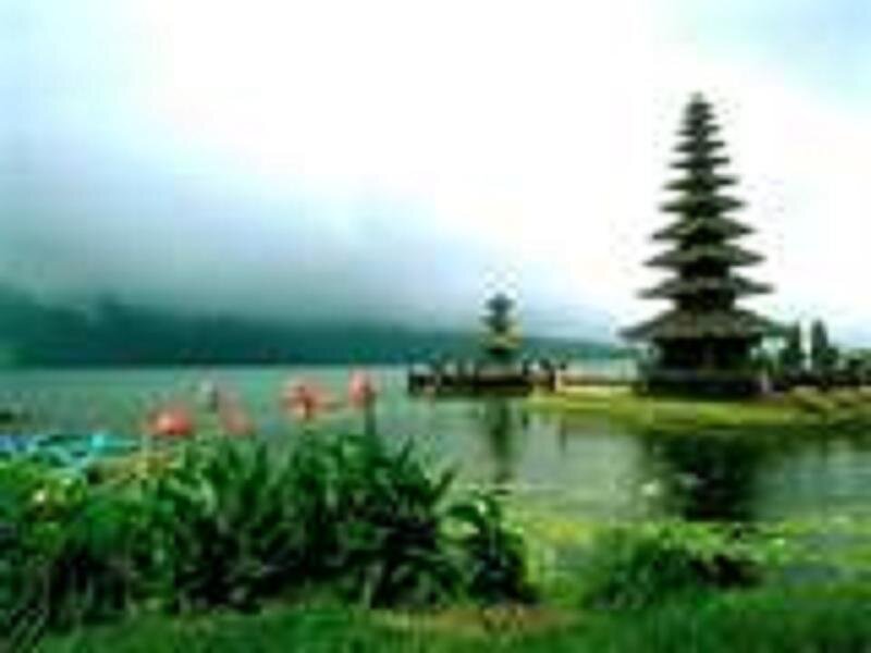 Temple on Lake Island — Green, Serene