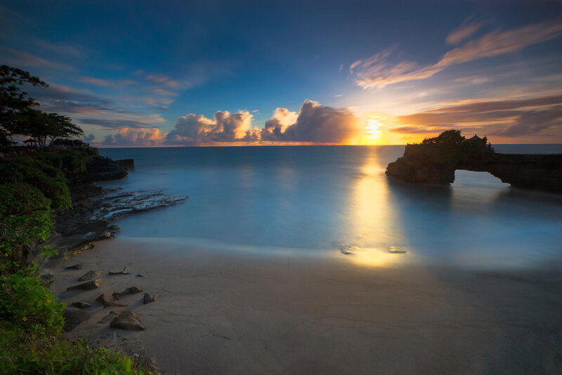 Temple on Rock at Sunset