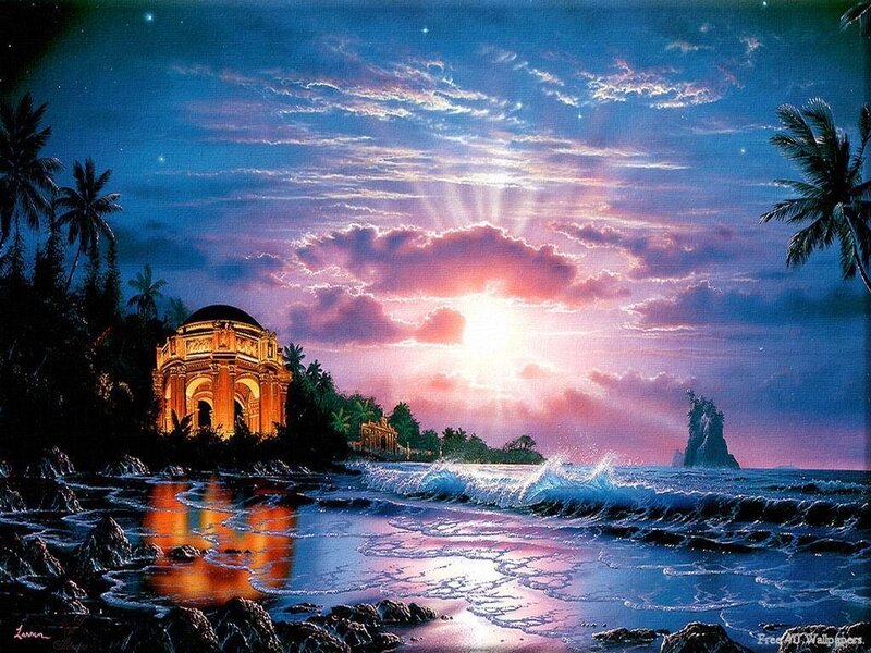 Temple on Tropical Beach