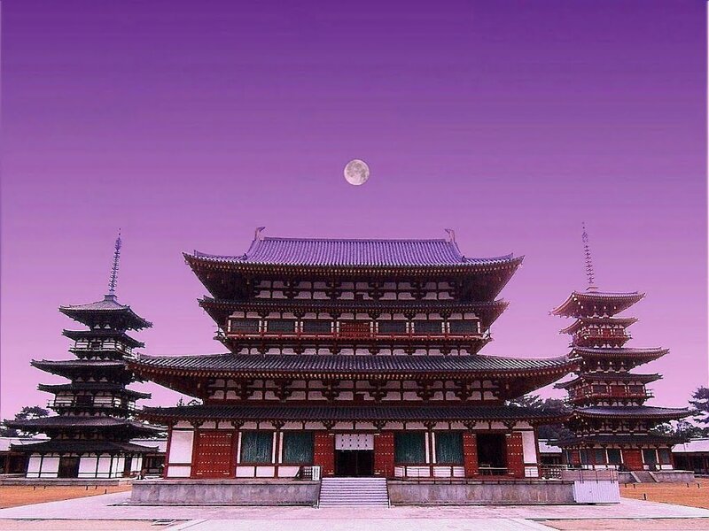 Temple with Moon