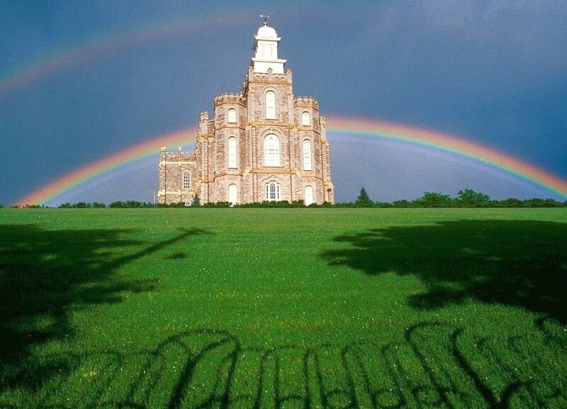 Temple with Rainbow