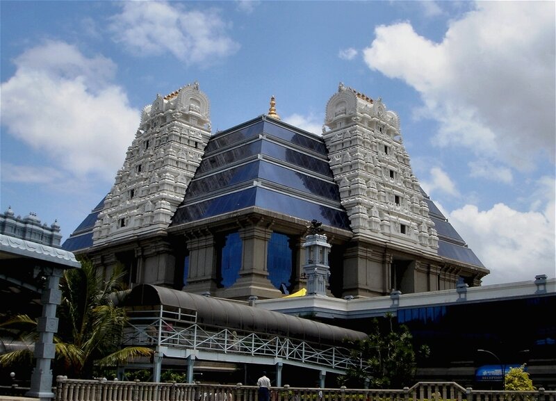 temple with white towers