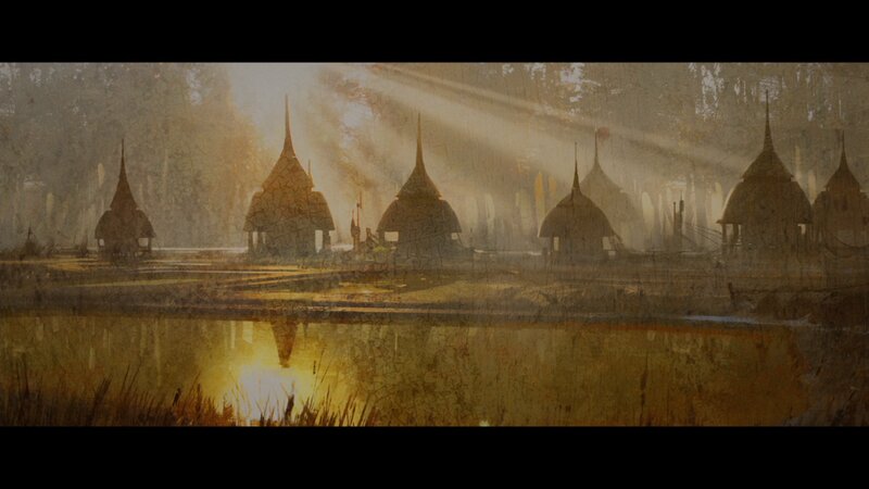 Temples in Misty Forest — Brown