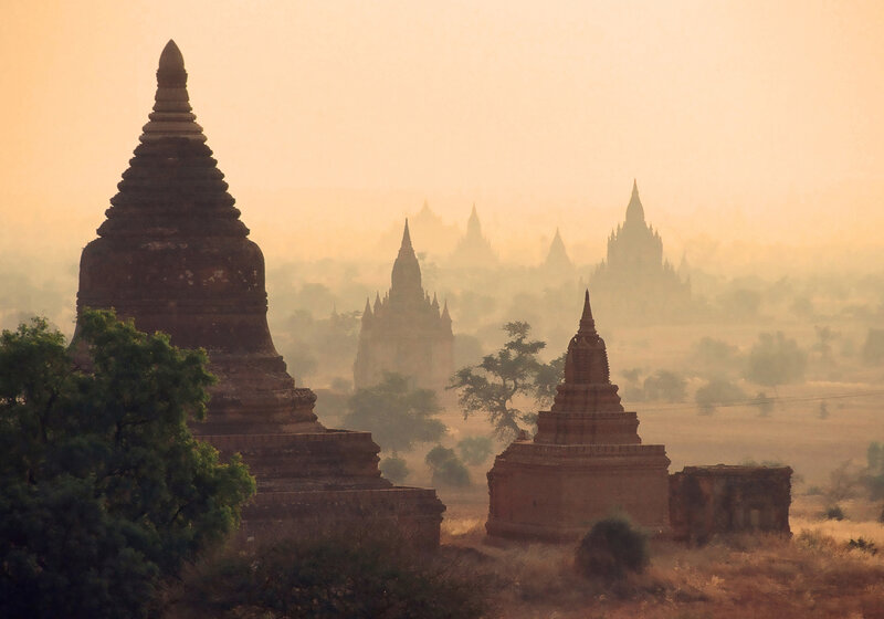 Temples of Bagan at sunrise