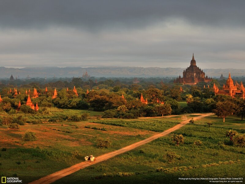 Temples of Bagan at sunrise