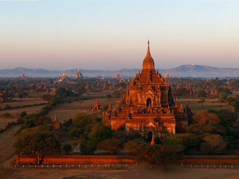 Temples of Bagan at sunrise