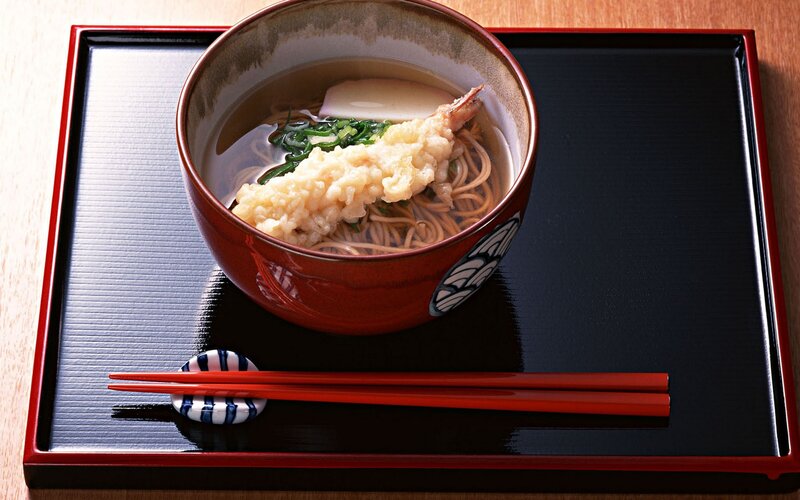 Tempura noodle soup in a bowl