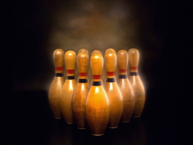Ten Bowling Pins — Brown