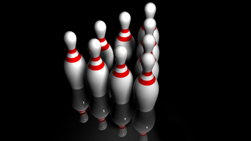 Ten Bowling Pins — White