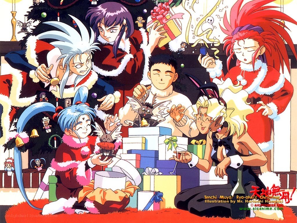 Tenchi Muyo Christmas illustration