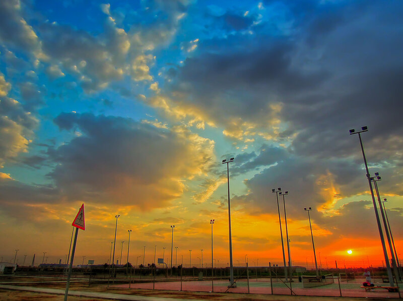 Tennis Courts at Sunset