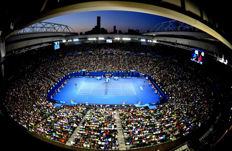 Tennis Match at Stadium — Blue