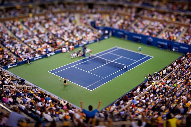 Tennis Match in Stadium