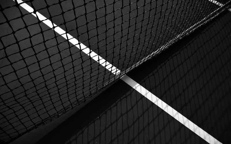Tennis Net and Court Lines — Black