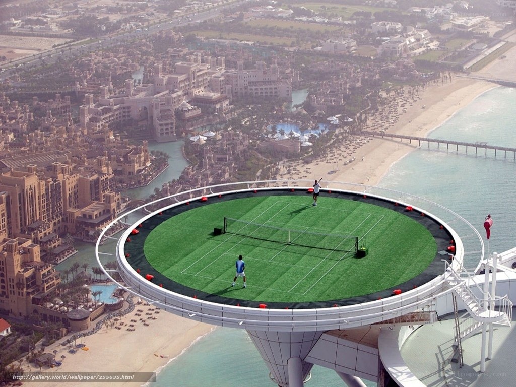 Tennis on a high-rise platform