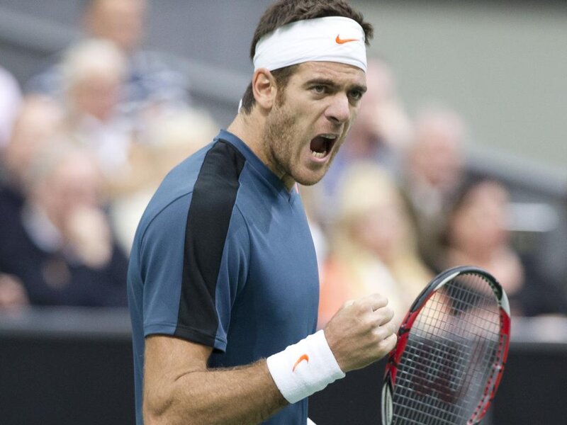 Tennis Player Celebrating — Blue, Intense