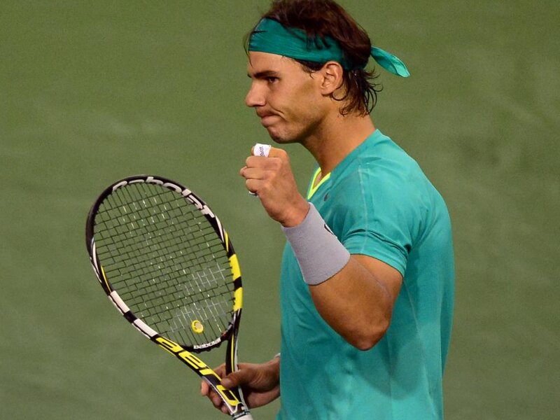 Tennis Player Celebrating — Green, Intense