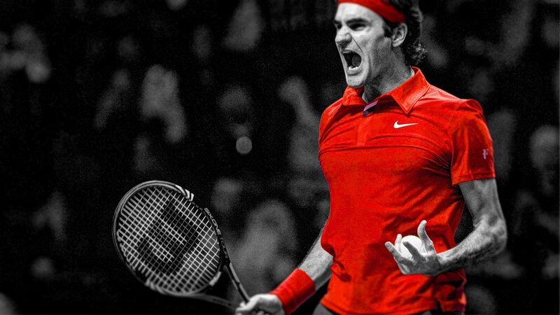 Tennis Player Celebrating — Red, Dramatic