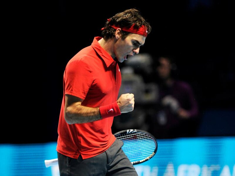 Tennis Player Celebrating — Red