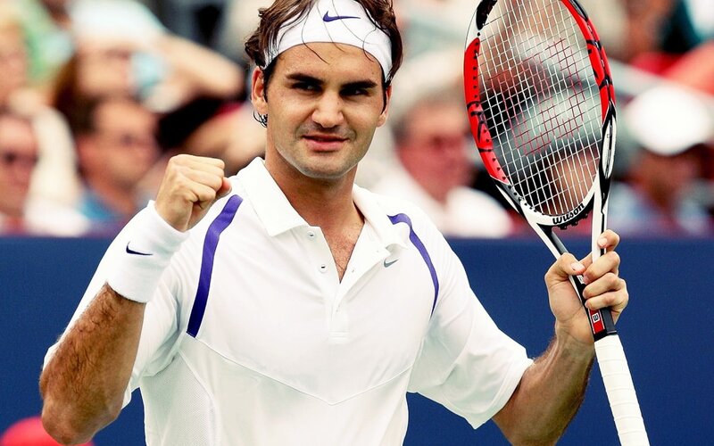 Tennis Player Celebrating — White, Confident