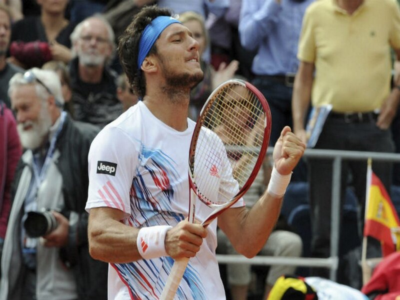 Tennis Player Celebrating — White