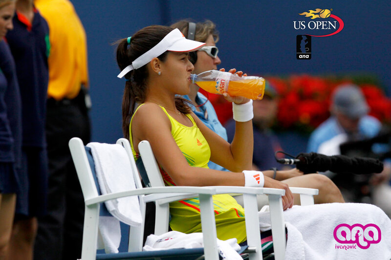 Tennis Player Drinking Water