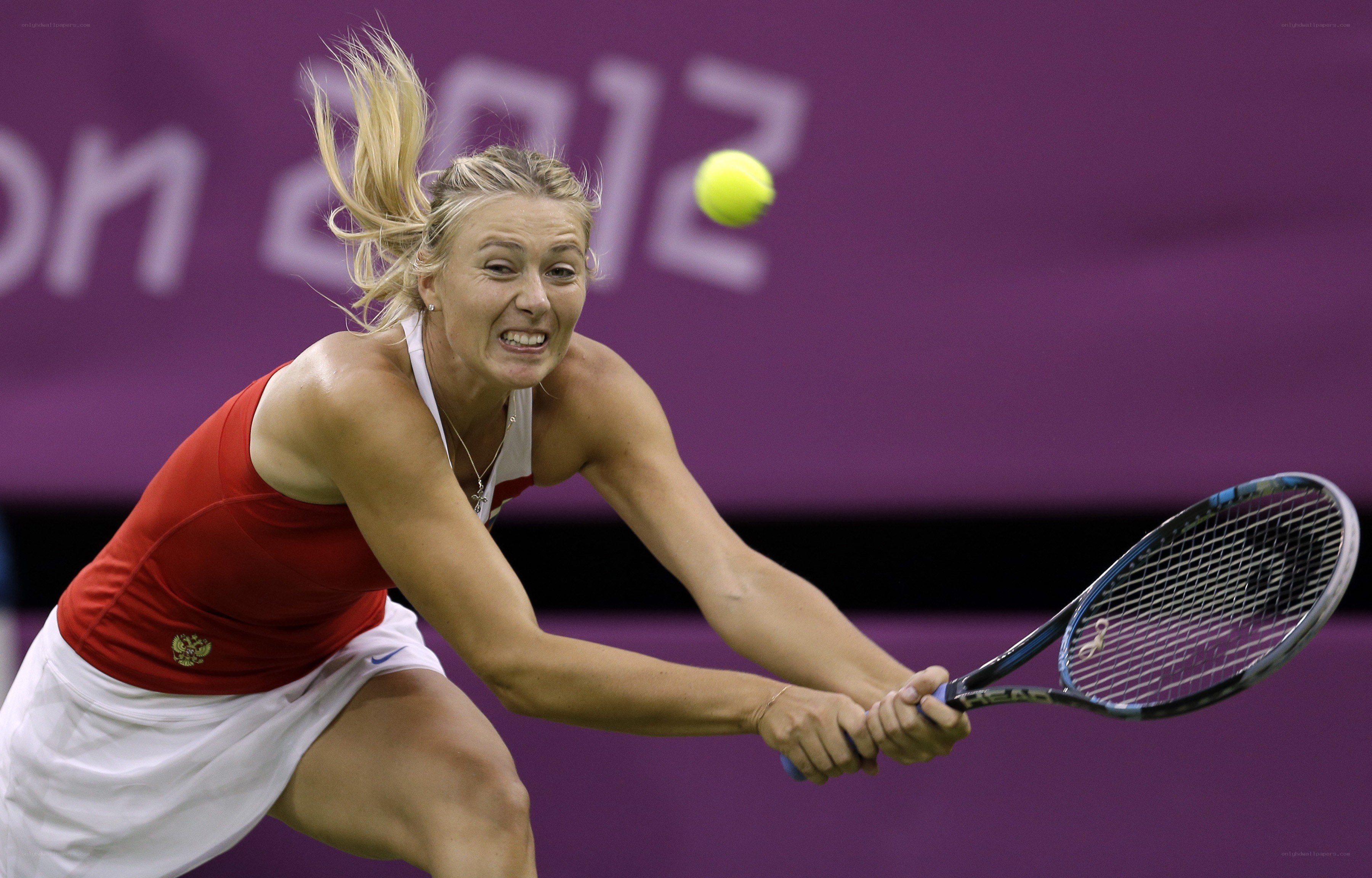 Tennis player hitting a forehand