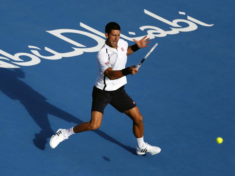 Tennis Player Hitting Ball — Blue, Dynamic