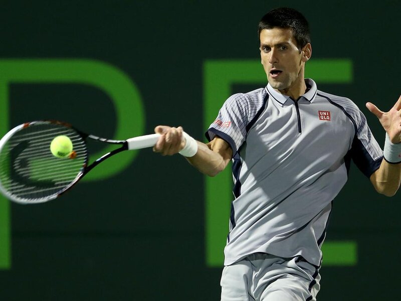 Tennis Player Hitting Ball — Gray, Intense