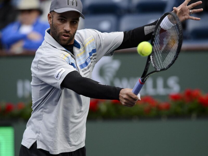 Tennis Player Hitting Ball — Gray