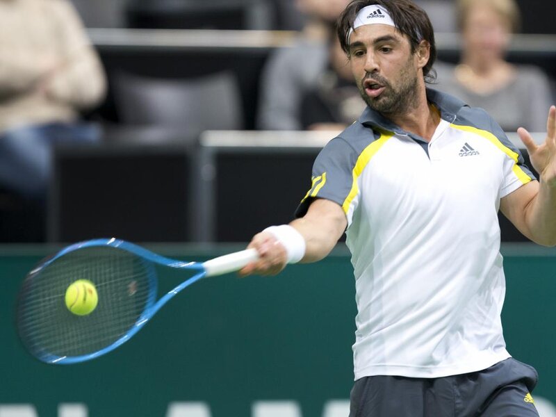 Tennis Player Hitting Ball — White, Focused, Photograph, Tennis Racket