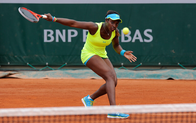 Tennis Player Hitting Ball — Yellow, Active, Afternoon