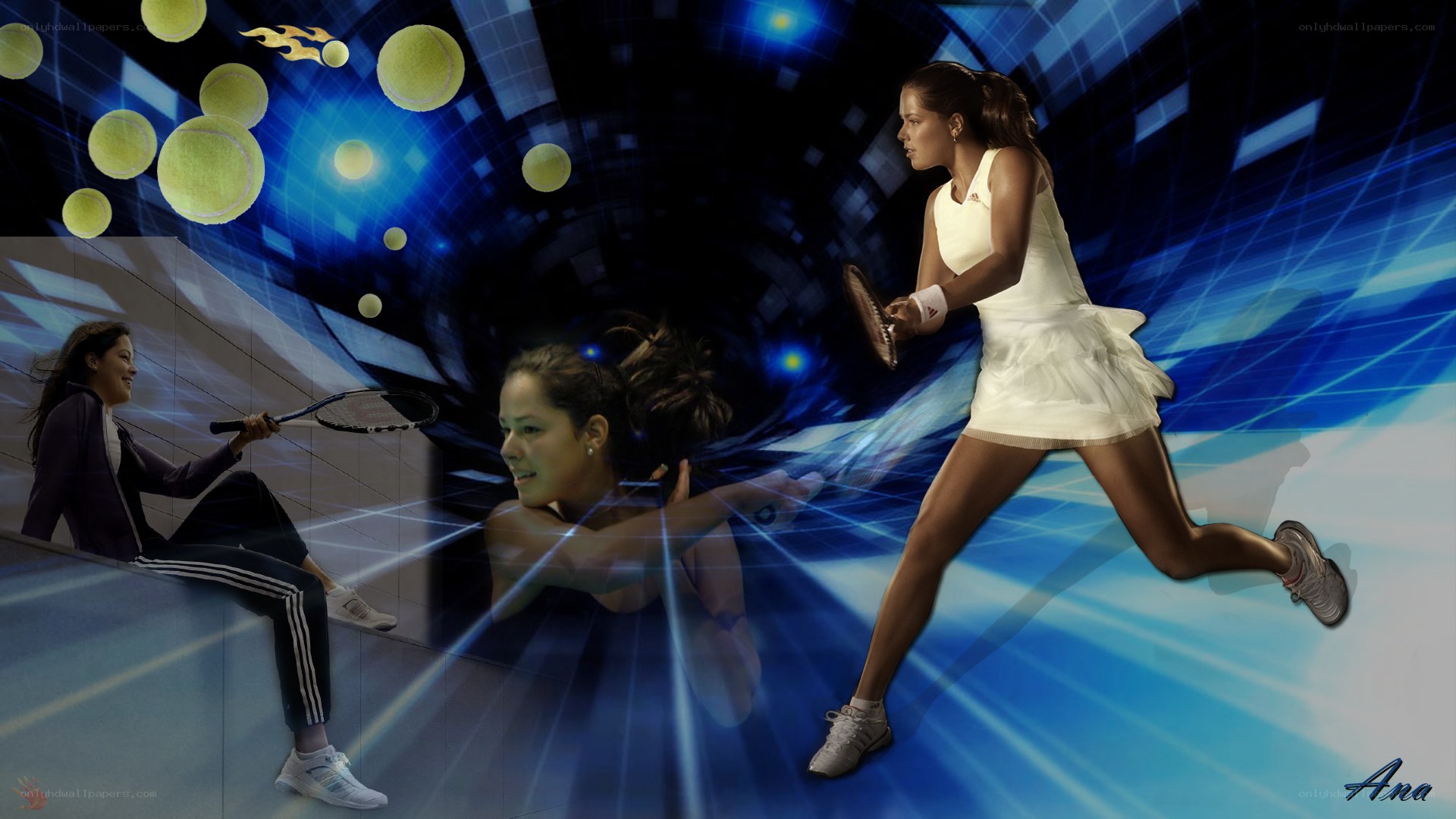 Tennis player in action
