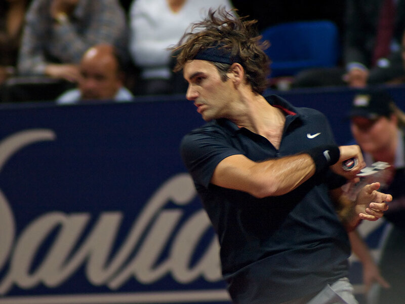 tennis player in action