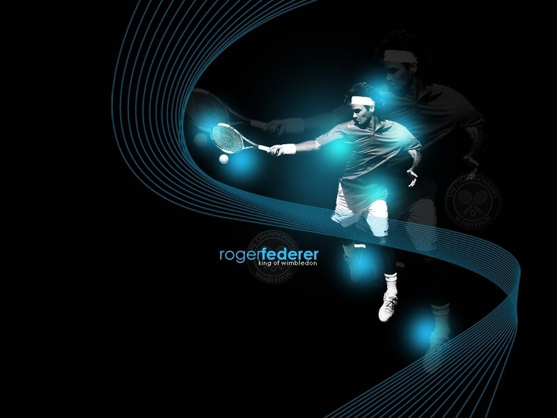 Tennis Player in Action — Black