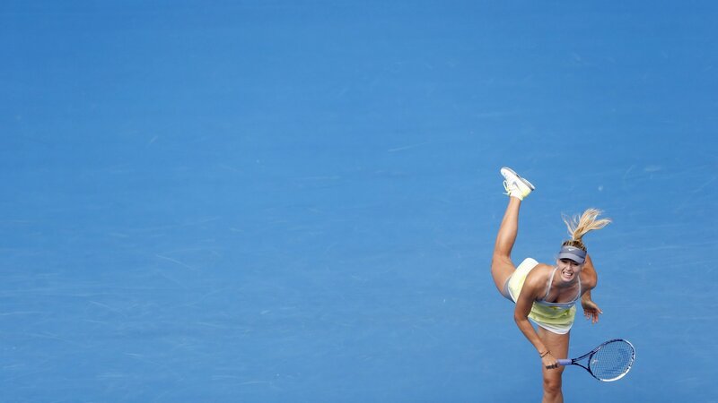 Tennis Player in Action — Blue, Dynamic