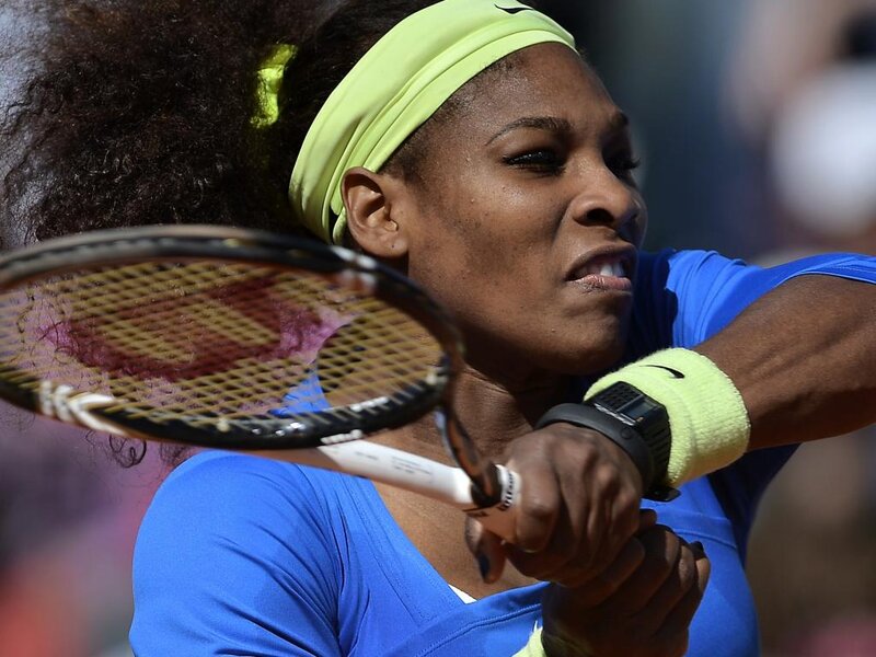 Tennis Player in Action — Blue, Intense
