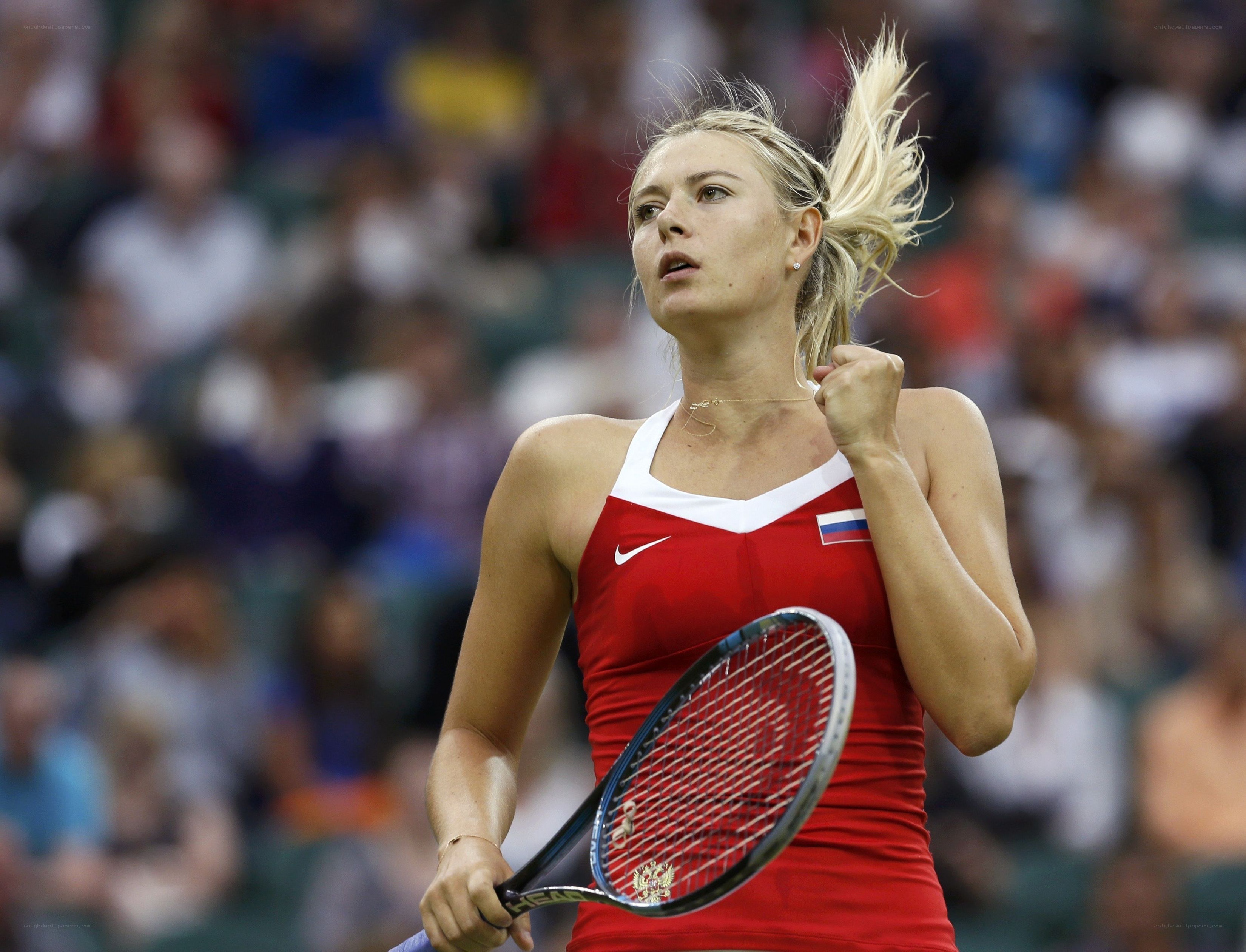 tennis player in red outfit