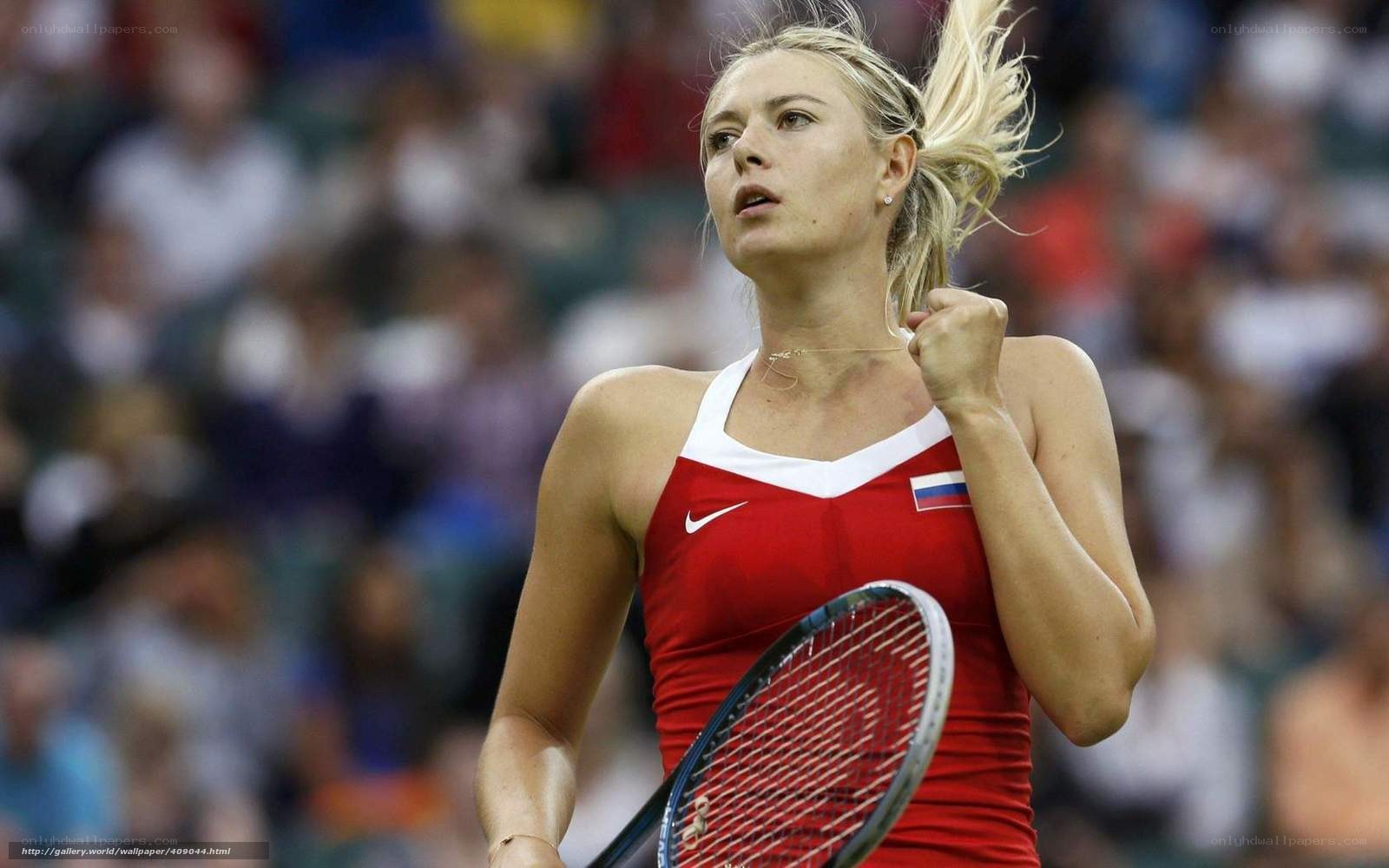 tennis player in red outfit