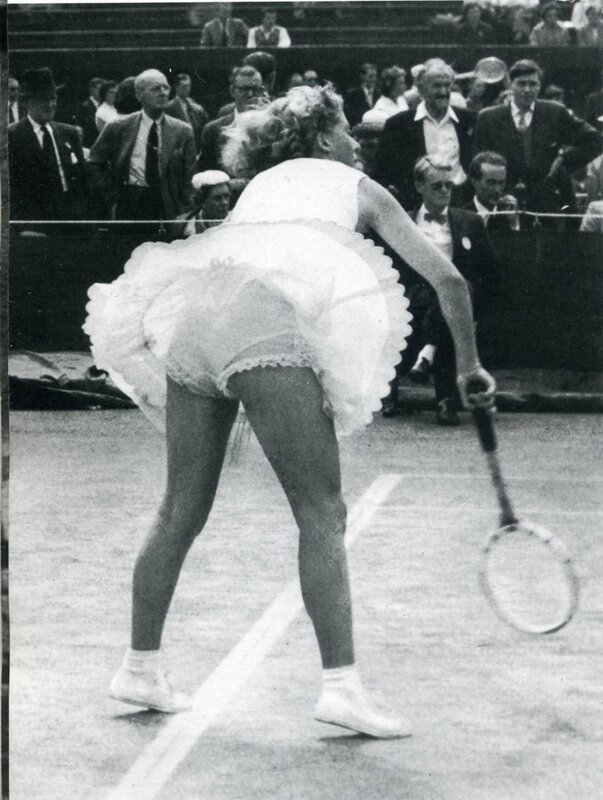 Tennis player in vintage outfit