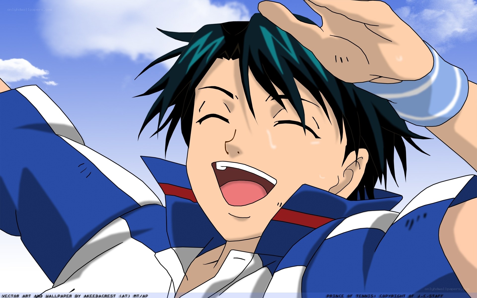 tennis player laughing