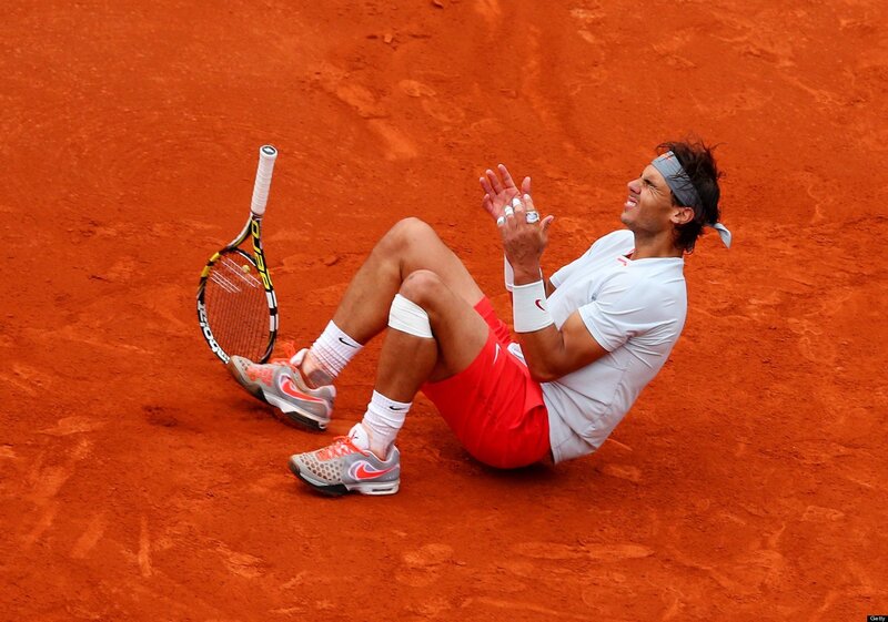 tennis player on clay court